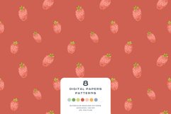 Download 9 Summer Spring Strawberry Seamless Pattern Digital Paper PNG Digital Paper DTF Pattern Print Watercolor Clipart for kids