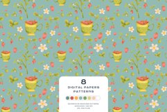 Download 9 Summer Strawberry Tea Seamless Pattern Digital Paper PNG JPG Digital Paper DTF Pattern Print Watercolor Clipart for kids