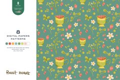 Download 9 Summer Strawberry Tea Seamless Pattern Digital Paper PNG JPG Digital Paper DTF Pattern Print Watercolor Clipart for kids