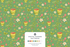 Download 9 Summer Strawberry Tea Seamless Pattern Digital Paper PNG JPG Digital Paper DTF Pattern Print Watercolor Clipart for kids