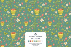 Download 9 Summer Strawberry Tea Seamless Pattern Digital Paper PNG JPG Digital Paper DTF Pattern Print Watercolor Clipart for kids