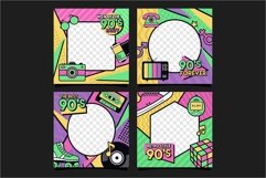 download 90s style instagram post design, Eps10, Ai, Cdr Product Image 1