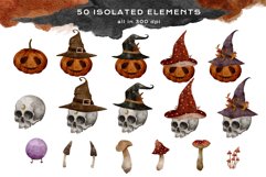 Download Coven Witchy Halloween Pumpkin Scary Watercolor Clipart png for invitation t-shirt designs sublimation designs tumbler kids printable digital dtf art