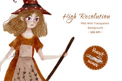 Download Coven Witchy Halloween Pumpkin Scary Watercolor Clipart png for invitation t-shirt designs sublimation designs tumbler kids printable digital dtf art