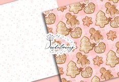 Watercolor Gingerbread digital paper pack Product Image 2