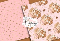 Watercolor Gingerbread digital paper pack Product Image 4