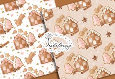 Watercolor Gingerbread digital paper pack Product Image 5