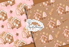 Watercolor Gingerbread digital paper pack Product Image 7