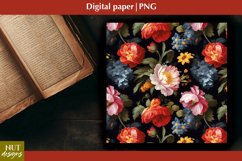 Oil floral pattern Digital paper Floral paper scrapbook Product Image 1