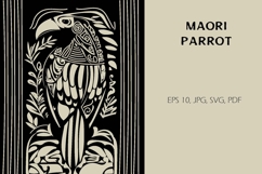 Parrot vector flat isolated tribal maori ethniciety, artwork Product Image 1