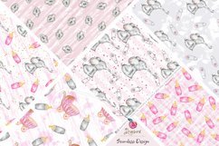 Baby Girl Digital Paper, baby elephant seamless pattern, 086 Product Image 2