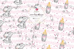 Baby Girl Digital Paper, baby elephant seamless pattern, 086 Product Image 6