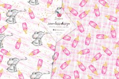 Baby Girl Digital Paper, baby elephant seamless pattern, 086 Product Image 8