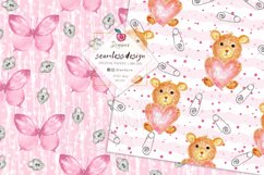 Baby Girl Digital Paper, baby elephant seamless pattern, 086 Product Image 9