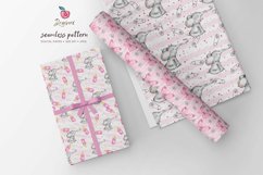 Baby Girl Digital Paper, baby elephant seamless pattern, 086 Product Image 10