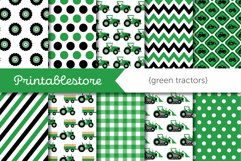 Green Tractors Digital Paper DP19B Product Image 1