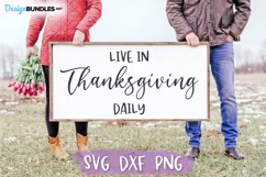 Thanksgiving SVG, Farmhouse Sign, Live in Thanksgiving Daily Product Image 1