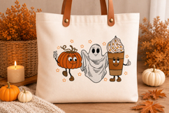 Coffee, Ghost, Pumpkin Halloween Embroidery Design Product Image 1