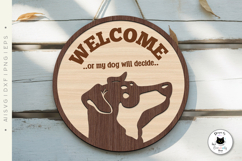 Funny Welcome Dog Signs | Laser Cut Dog Sign SVG Product Image 2