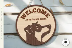 Funny Welcome Dog Signs | Laser Cut Dog Sign SVG Product Image 2