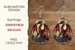 Christmas Dragon | Earring Teardrop | Sublimation Design Product Image 1