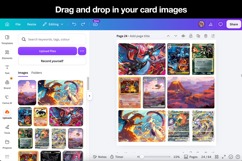 drag and drop your card images