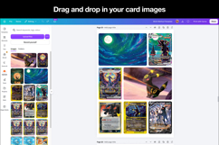 drag and drop your card images