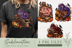 Vintage Fantasy Dragon Sublimation, Autumn Dragon Clipart Product Image 1