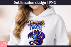 Dragons Stole My Heart PNG Dragon Fantasy Sublimation Product Image 2
