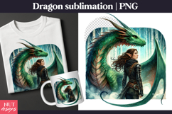 Elf and Dragon Fantasy Sublimation Green Dragon Sublimation Product Image 1
