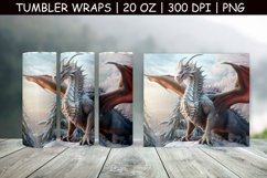 20 oz Dragon Tumbler, 3d Sublimation Tumbler Wrap Product Image 1