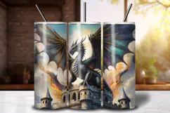 Dragon Tumbler Wrap PNG, 20oz Fantasy Sublimation Design Product Image 1