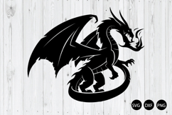 Dragon Breathing Fire SVG, Dragon SVG, Fantasy Dragon SVG Product Image 1