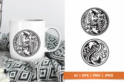 Decorative Yin and Yang Dragons in Round Shape Design Set Product Image 1