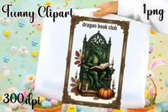 Vintage Fantasy Dragon Sublimation, Autumn Dragon Clipart Product Image 1
