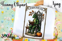 Vintage Fantasy Dragon Sublimation, Autumn Dragon Clipart Product Image 1