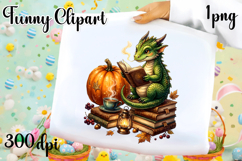 Vintage Fantasy Dragon Sublimation, Autumn Dragon Clipart Product Image 1