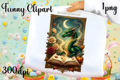Vintage Fantasy Dragon Sublimation, Autumn Dragon Clipart Product Image 1