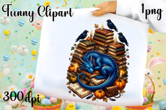 Vintage Fantasy Dragon Sublimation, Autumn Dragon Clipart Product Image 1