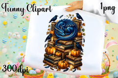 Vintage Fantasy Dragon Sublimation, Autumn Dragon Clipart Product Image 1