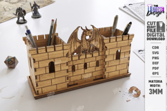 Dragon Desk Organizer Laser Cut Bundle | Pencil Holder | CNC Product Image 4
