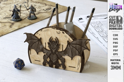 Dragon Desk Organizer Laser Cut Bundle | Pencil Holder | CNC Product Image 5