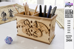 Dragon Desk Organizer Laser Cut Bundle | Pencil Holder | CNC Product Image 7
