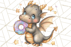 Whimsical Dragon Donut Clipart PNG, Adorable Dragon Png Product Image 3
