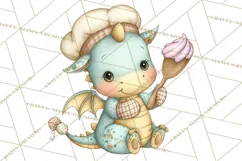 Whimsical Dragon Donut Clipart PNG, Adorable Dragon Png Product Image 2