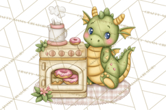 Whimsical Dragon Donut Clipart PNG, Adorable Dragon Png Product Image 4