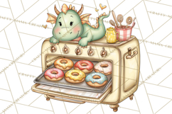 Whimsical Dragon Donut Clipart PNG, Adorable Dragon Png Product Image 5