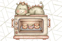 Whimsical Dragon Donut Clipart PNG, Adorable Dragon Png Product Image 3