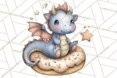 Whimsical Dragon Donut Clipart PNG, Adorable Dragon Png Product Image 4