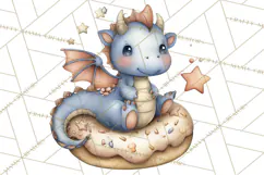 Whimsical Dragon Donut Clipart PNG, Adorable Dragon Png Product Image 4